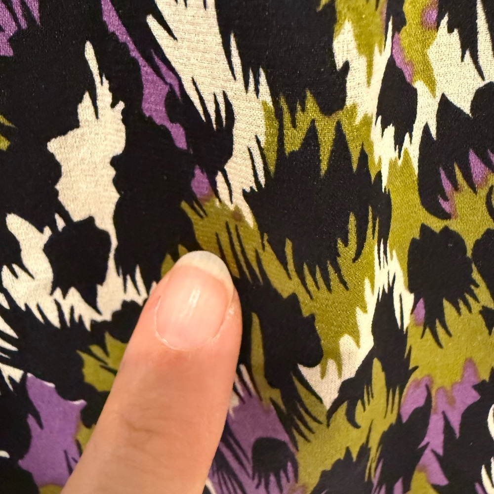 Milly of New York Silk Abstract Animal Print Ruffle Flutter Sleeve Dress 8 - Picture 14 of 16